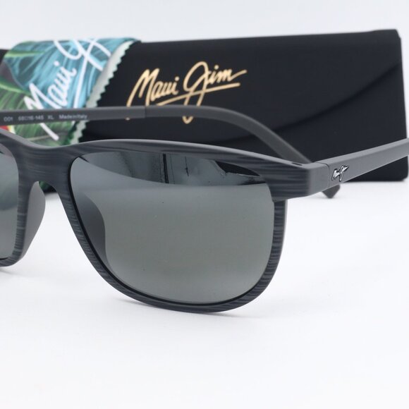 Maui Jim Dragon's Teeth MJ 811-11D Square Gray Sunglasses Polarized Gray Lenses